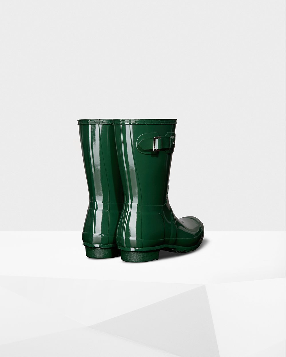 Bottes Courtes de Pluie Hunter Original Gloss Femme Vert LTBJRFY-83